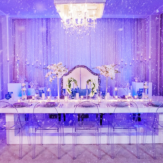 Decor Frozen Inspired Winter Wonderland Reception Disney Weddings