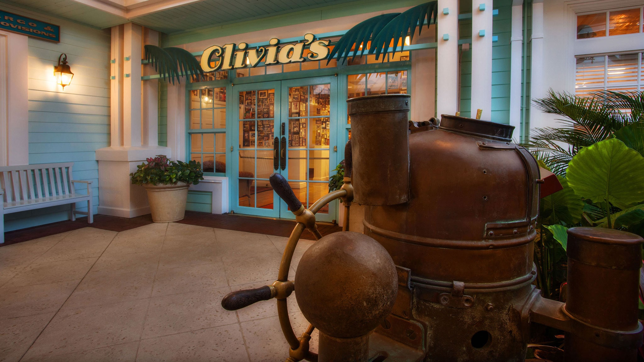 The interior of Olivia's Cafe at Disney's Old Key West Resort