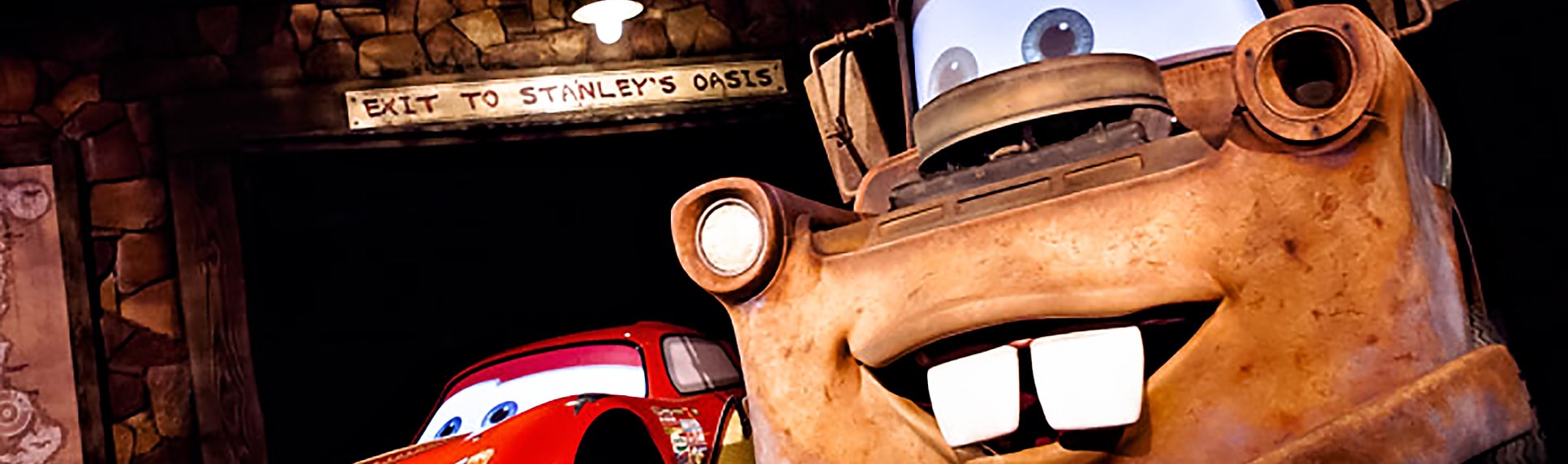Lightning McQueen and Mater in the Radiator Springs Racers attraction