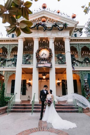 An Elegant Haunted Mansion Holiday Inspired Wedding at Disneyland